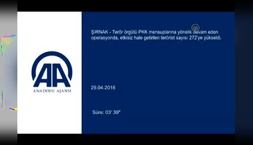 Etkisiz hale getirilen terörist sayısı 272'ye yükseldi