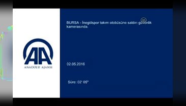 İnegölspor takım otobüsüne saldırı güvenlik kamerasında