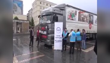 Kayseri müftülüğünden 8 TIR yardım malzemesi yola çıktı