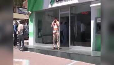 Banka soymaya çalışan zanlı gözaltına alındı