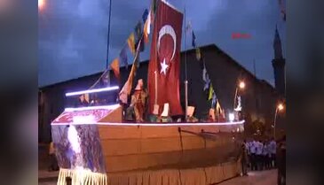 İstanbul'un Fethi, Erzurum'da temsili gemi ile canlandırıldı