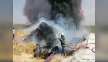 Şanlıurfa'da 3 ton samanın yandı