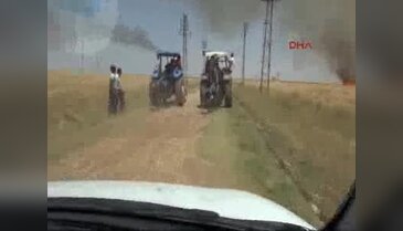 Ceylanpınar'da 90 dönüm arazi yangında kül oldu