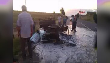Malkara'da seyir halindeki kamyonet yandı
