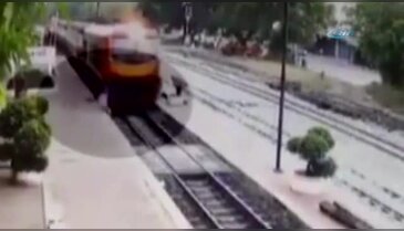 Trenin altında kalmaktan böyle kurtuldu