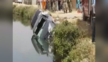 Nusaybin'de su kanalına devrilen otomobildeki karı-koca hayatını kaybetti