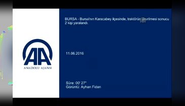 Bursa'da traktör devrildi 2 kişi yaralandı
