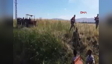 Gaziantep'te sulama kanalına düşen inekler iş makinesiyle kurtarıldı