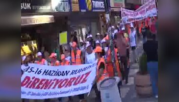 Avcılar'da temizlik işçileri için destek yürüyüşü