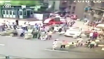 Kadın sürücü insanları böyle ezdi