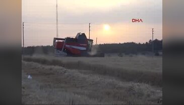 Çanakkale'de iftardan sahura buğday hasadı