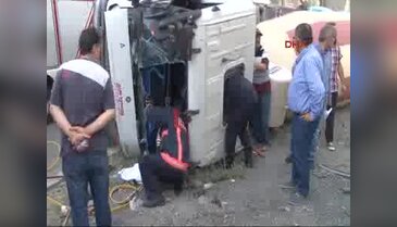 Kağıthane'de beton mikseri devrildi 1 yaralı