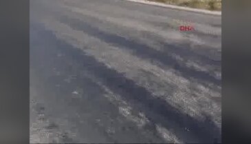 Bartın'da sıcak hava asfalt eritti