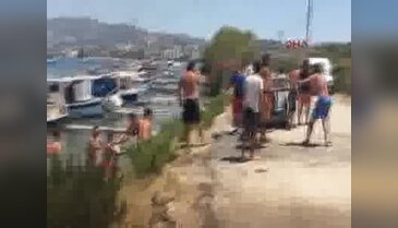Denizcilerden imece usulü yangına müdahale