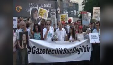 TGS'den tuklanan nöbetçi gazetecilere destek eylem