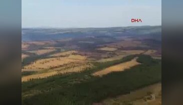 Keşan'daki orman yangınında soğutma çalışmaları sürüyor