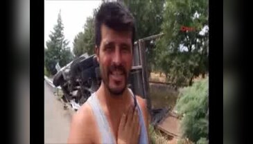 Köpeğe çarpmamak için direksiyonu kırınca kamyonu devirdi