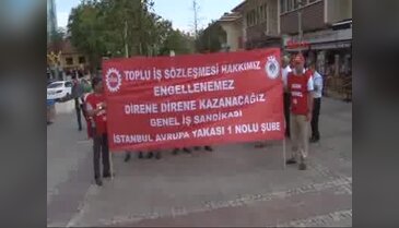 Beşiktaş Belediyesi'nde işçilerin toplu sözleşme eylemi