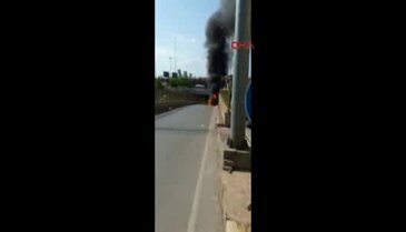 15 gün önce aldığı aracı gözünün önünde yandı