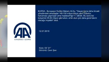 Bursaspor Başkanı Ay: "Bu sene daha iyi takım olacağız"
