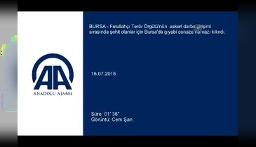 Bursa'da binler gıyabi cenaze namazı kıldı