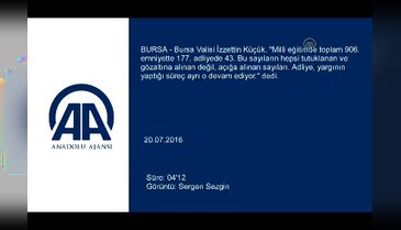 Bursa Valisi Küçük 15 Temmuz gecesini "Kabus gecesi" olarak tanımladı