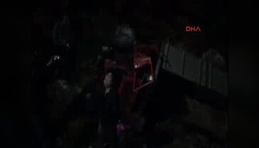 Kamyon şarampole devrildi: 1 ölü, 1 yaralı