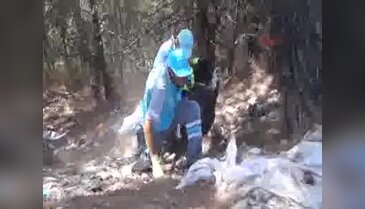 Marmaris'te Cennet Tepeden 150 torba çöp çıktı