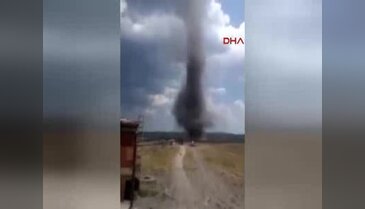 Tavşanlı'da dev hortum böyle görüntülendi