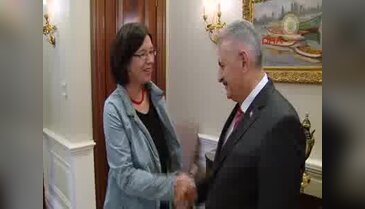 Başbakan Yıldırım, Christine Muttonen'i Çankaya Köşkü'nde kabul etti