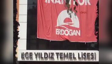 Kapatılan okul önünde basın açıklaması