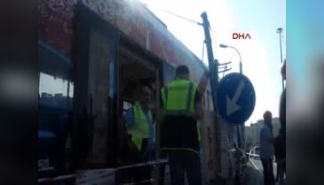 Güngören'de tramvay raydan çıktı - 1