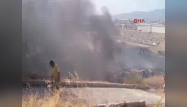 Yarış pisti yakınında korkutan yangın