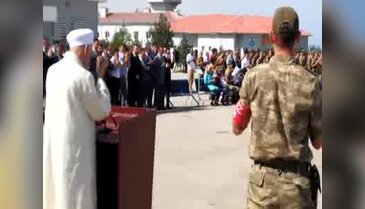 Van'da Çaldıran şehidine uğurlama töreni