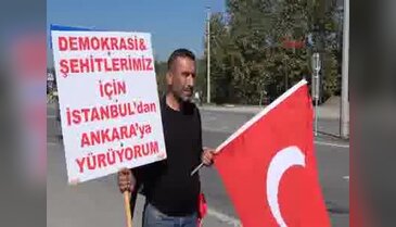 Darbe girişimini protesto için Ankara'ya yürüyor