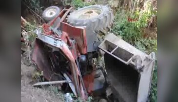 Traktör 15 metreden uçuruma düştü: 1 ölü 1 yaralı