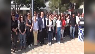 Kapatılan Üniversitelerin çalışanlarından eylem