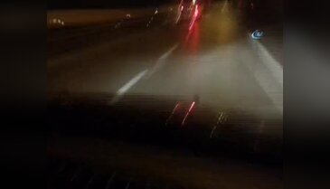 Bursa'da patenle 130 kilometre hızda tehlikeli yolculuk!