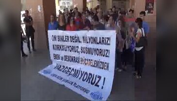 Ankara'da KESK mitinginin yasaklanmasına Şanlıurfa'da tepki