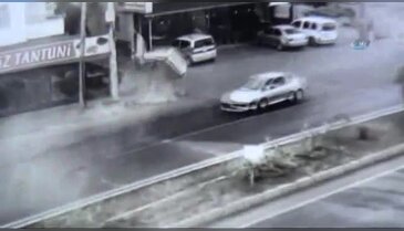 Takla atan otomobilden şans eseri kurtuldu
