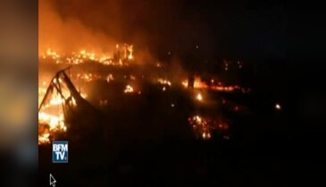 Fransa'nın Calais göçmen kampında yangın