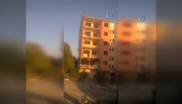Bursa'da attığı taşla 5 katlı binayı böyle yıktı!