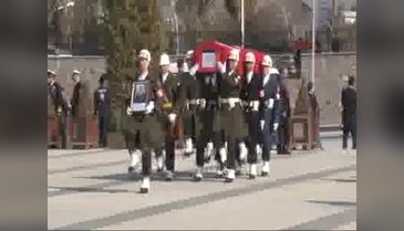 Fırat Kalkanı şehidi Yüzbaşı Kocaman, Ankara'da son yolculuğuna uğurlandı