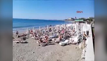 Manavgat'ta turistlerin deniz keyfi