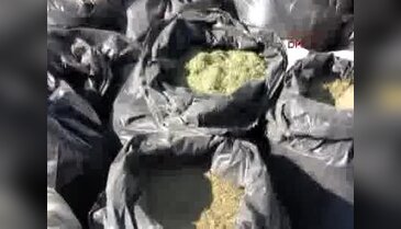Hazro'da mağara içerisine gizlenmiş 1 ton 877 kilo kubar esrar ele geçirildi