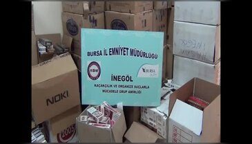 Bursa'da ayakkabı yüklü kamyonda 600 bin liralık kaçak sigara
