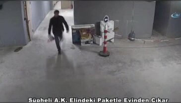 Babasına bombalı paket gönderen zanlı kamerada