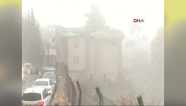 Adana'da kız öğrenci yurdunda yangından gündüz görüntüleri