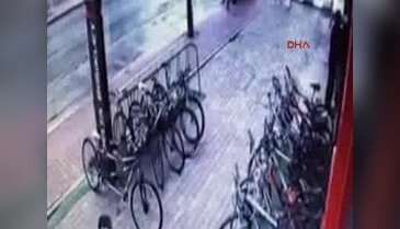 Bisiklet hırsızı güvenlik kamerasında