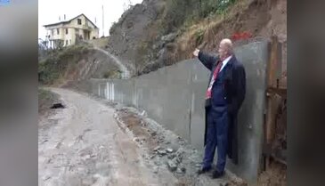 Rize'de yol kesen duvarın sırrı çözüldü